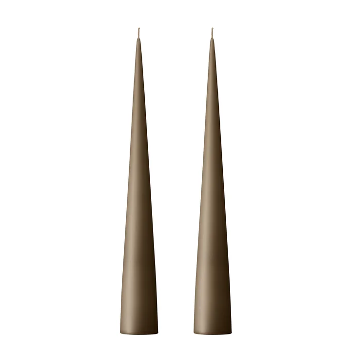 ester & erik - Kegelkerze, 37 cm, No. 77, caviar / matt (2er-Set)