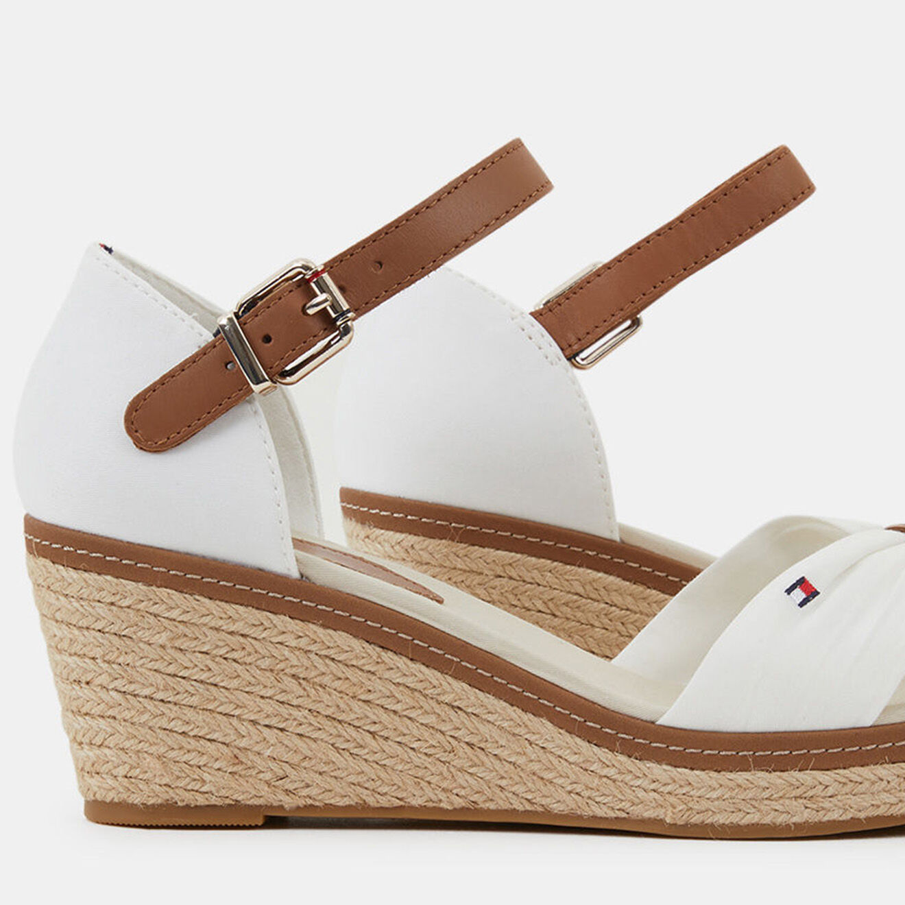 Tommy Hilfiger Sandales compensées Iconic Elba Mid blanches - Talon 6 cm