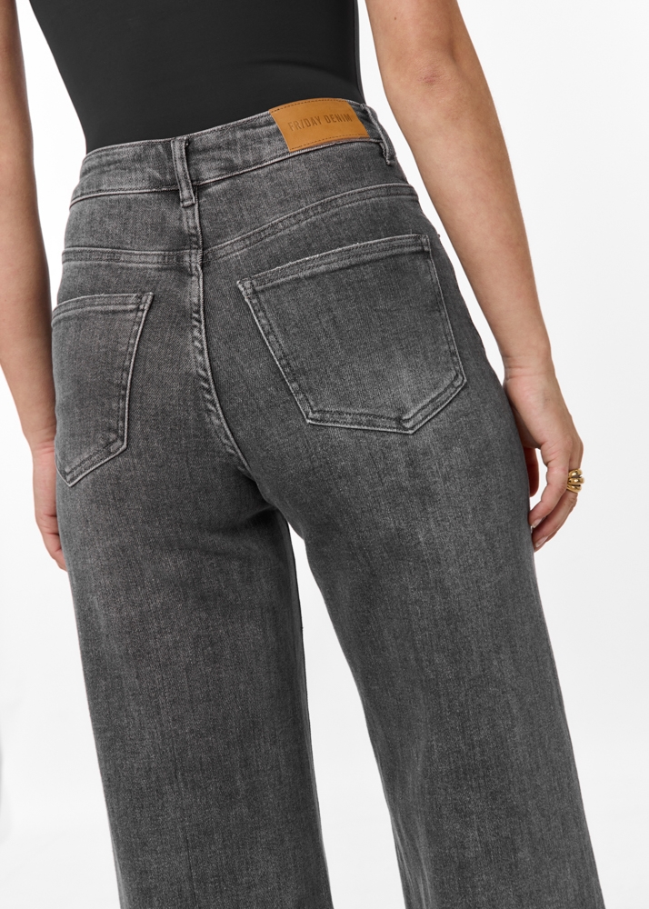 Wide leg stretch jeans grijs