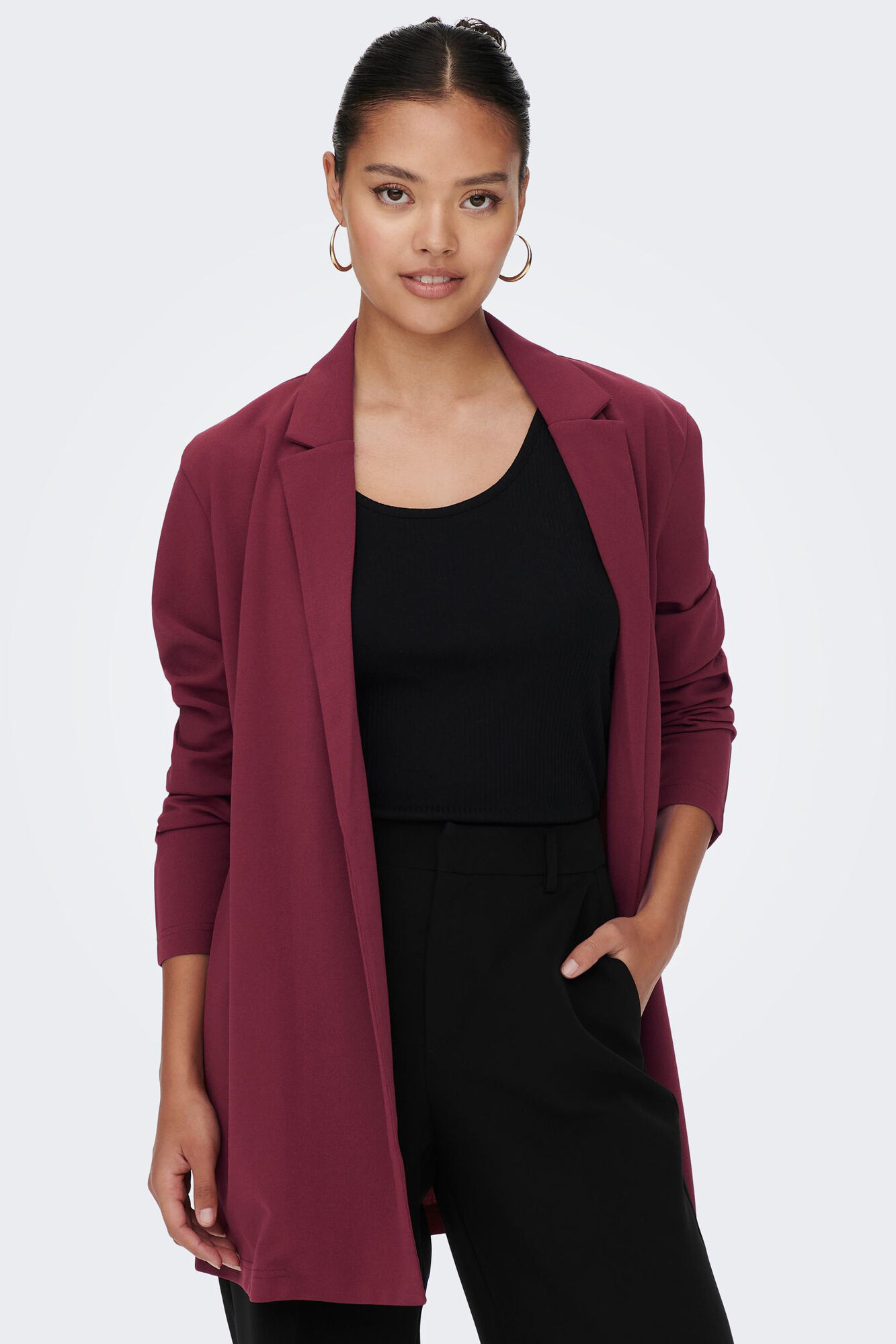 Blazer fluido com mangas compridas