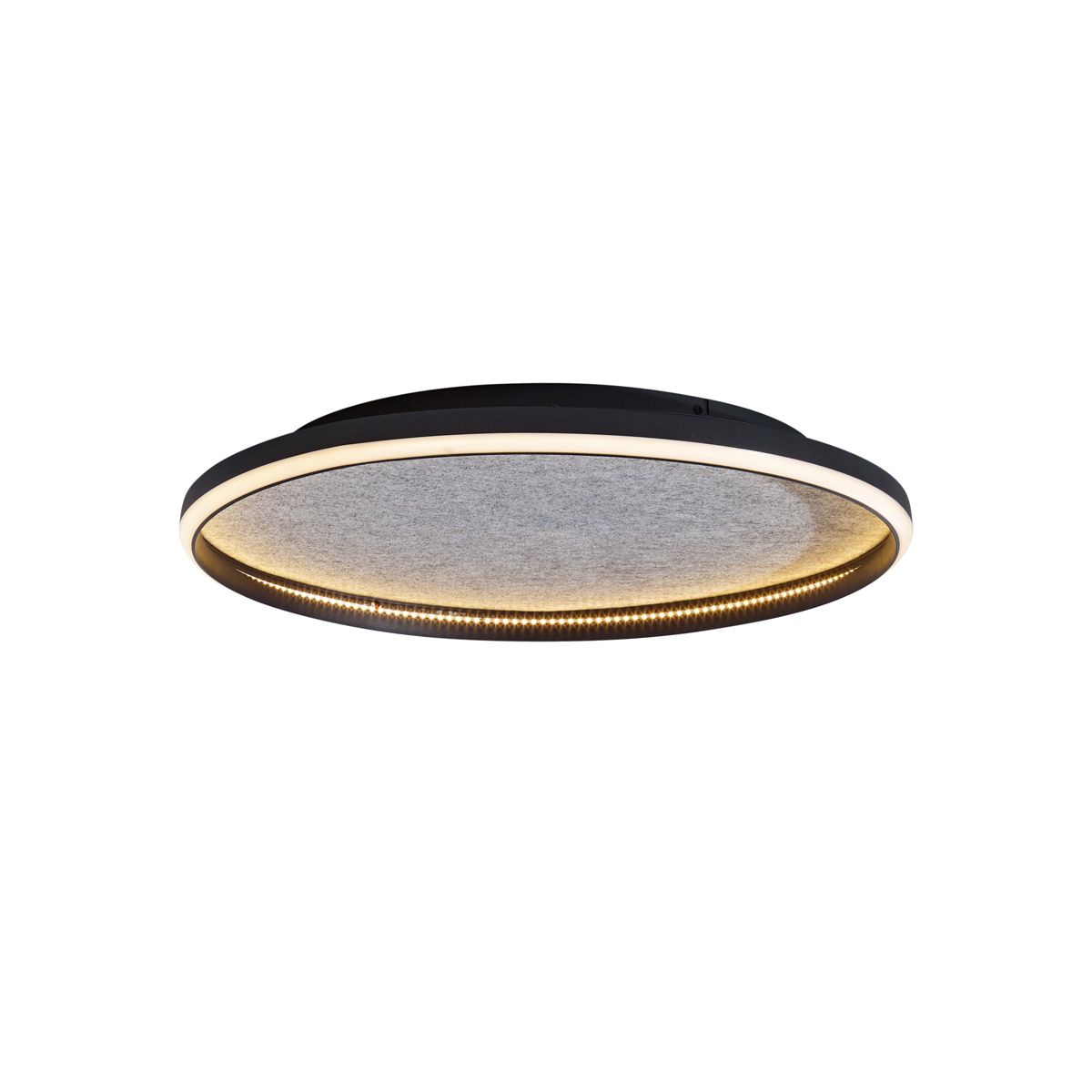 Design plafondlamp zwart met vilt incl. LED 3-staps dimbaar - Xavi Felt