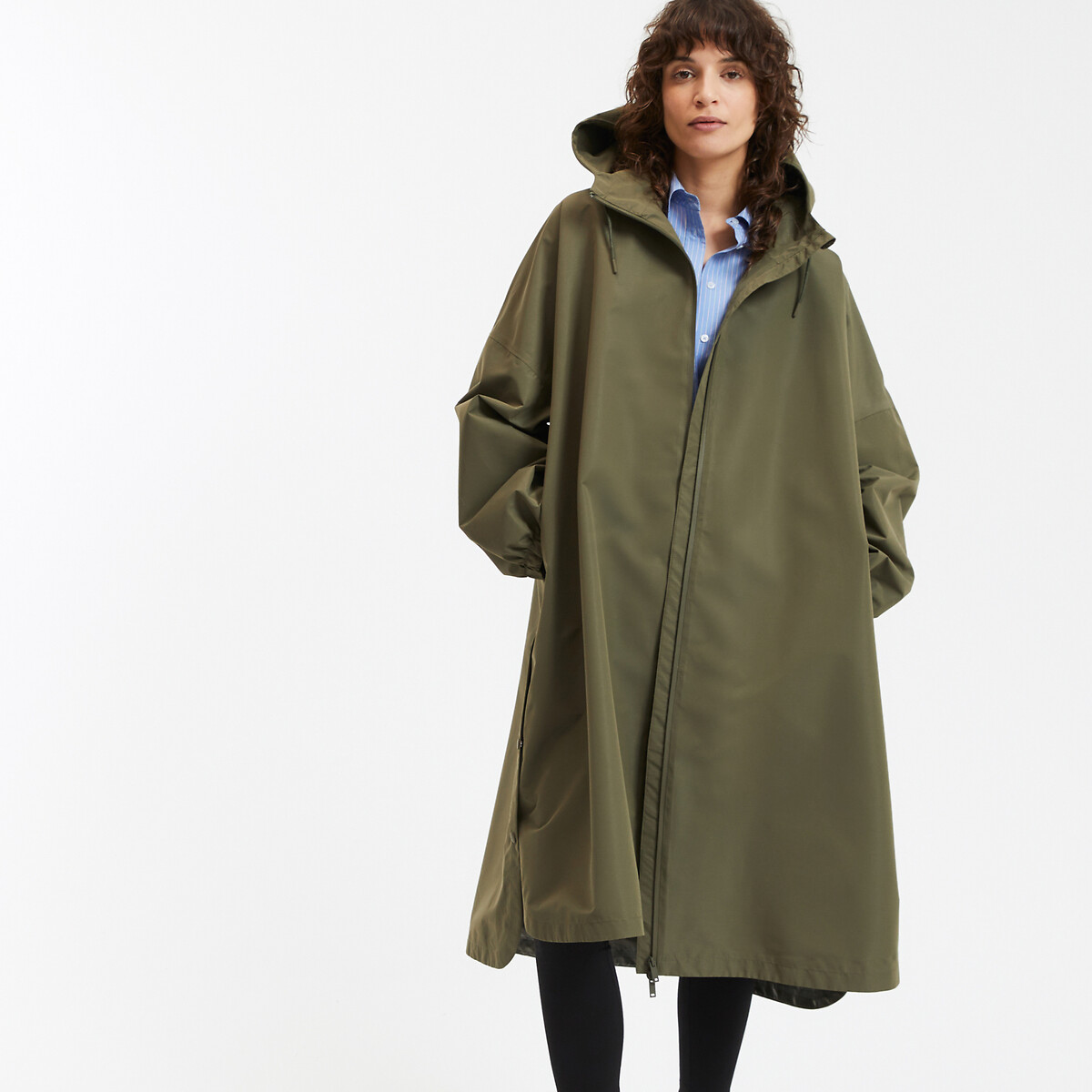 COLEÇÕES LA REDOUTE<br>Jaqueta corta-vento oversized com capuz