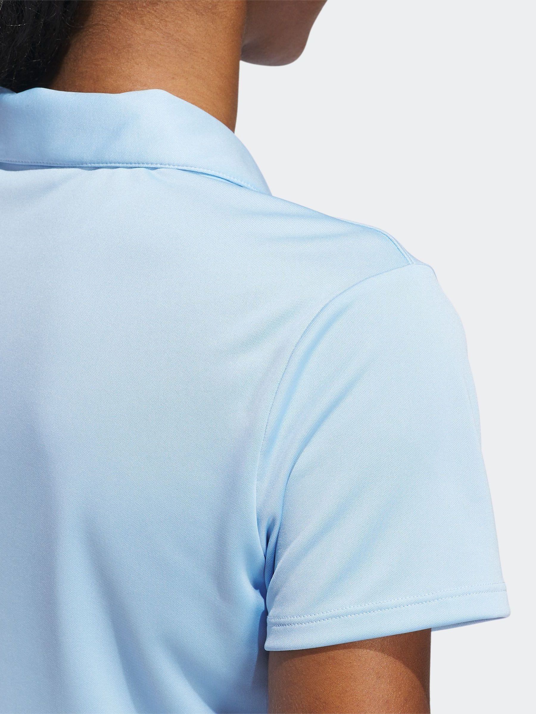 Lichtblauw - Adidas golf effen poloshirt met korte mouwen