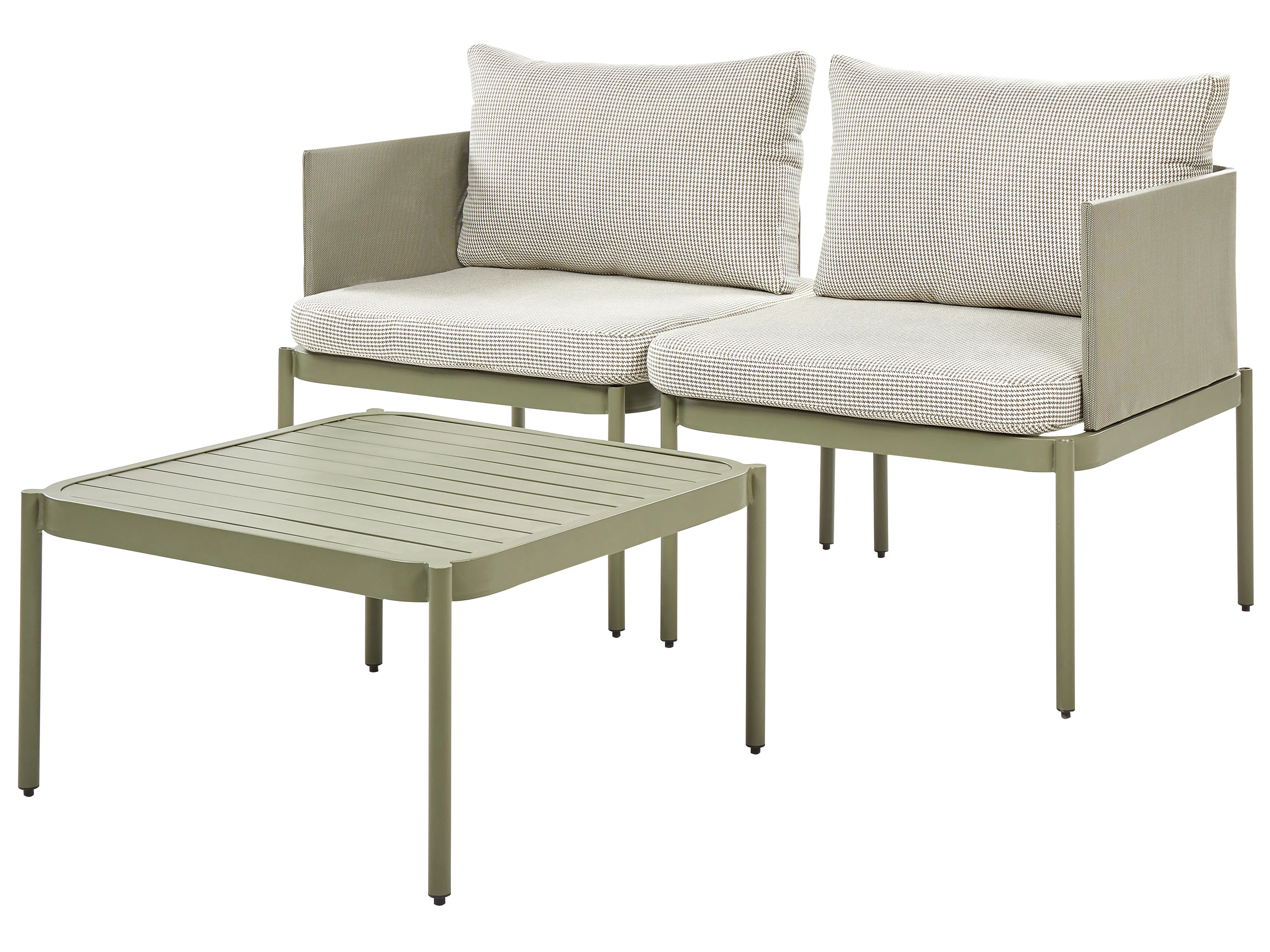 Loungeset met tafel 2-zits TERRACINA Metaal Olijfgroen
