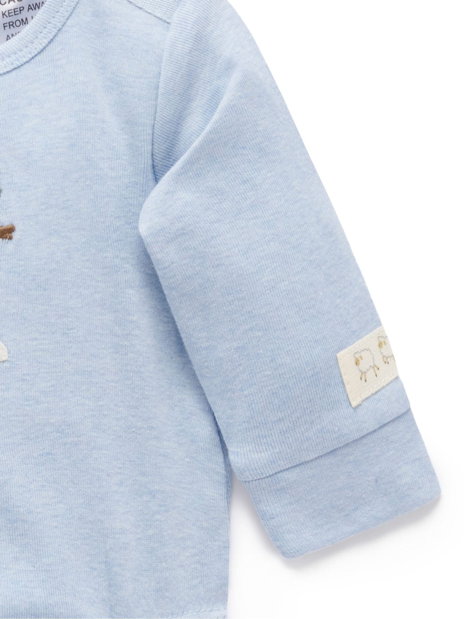 Blauw - Purebaby Appliqué Bodysuit