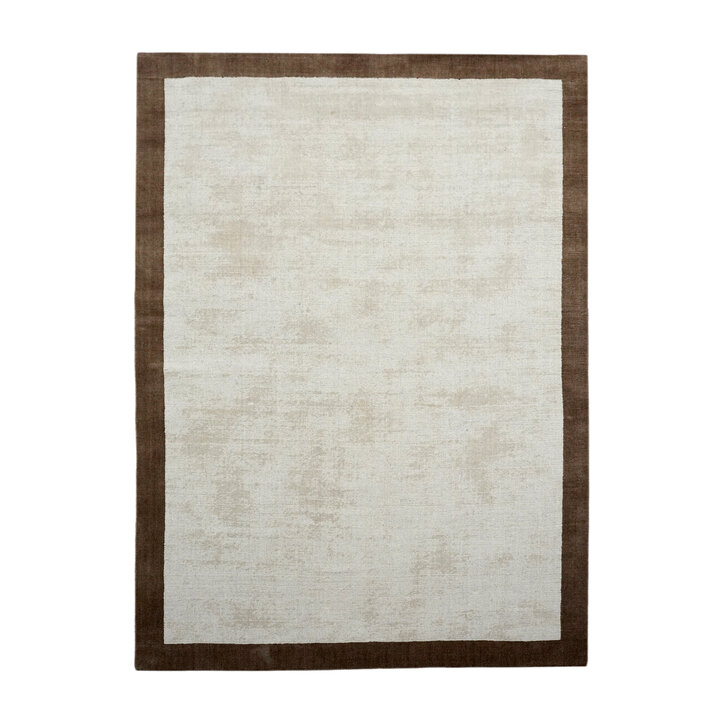 Laagpolig vloerkleed - Lucien Border Creme | Mid-century modern