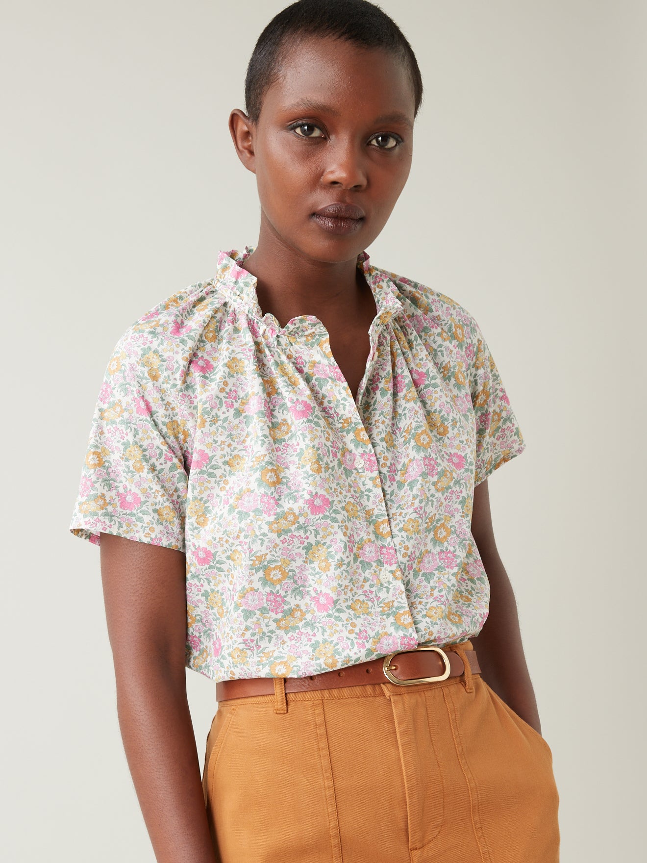 Top col froufrou femme tissu Liberty - Limited Collection