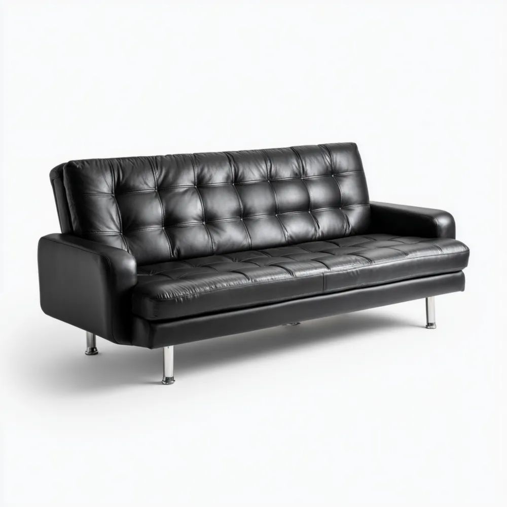 2-Sitzer-Sofa Kunstleder 180x75x80 cm - Schwarz - Modernes Design