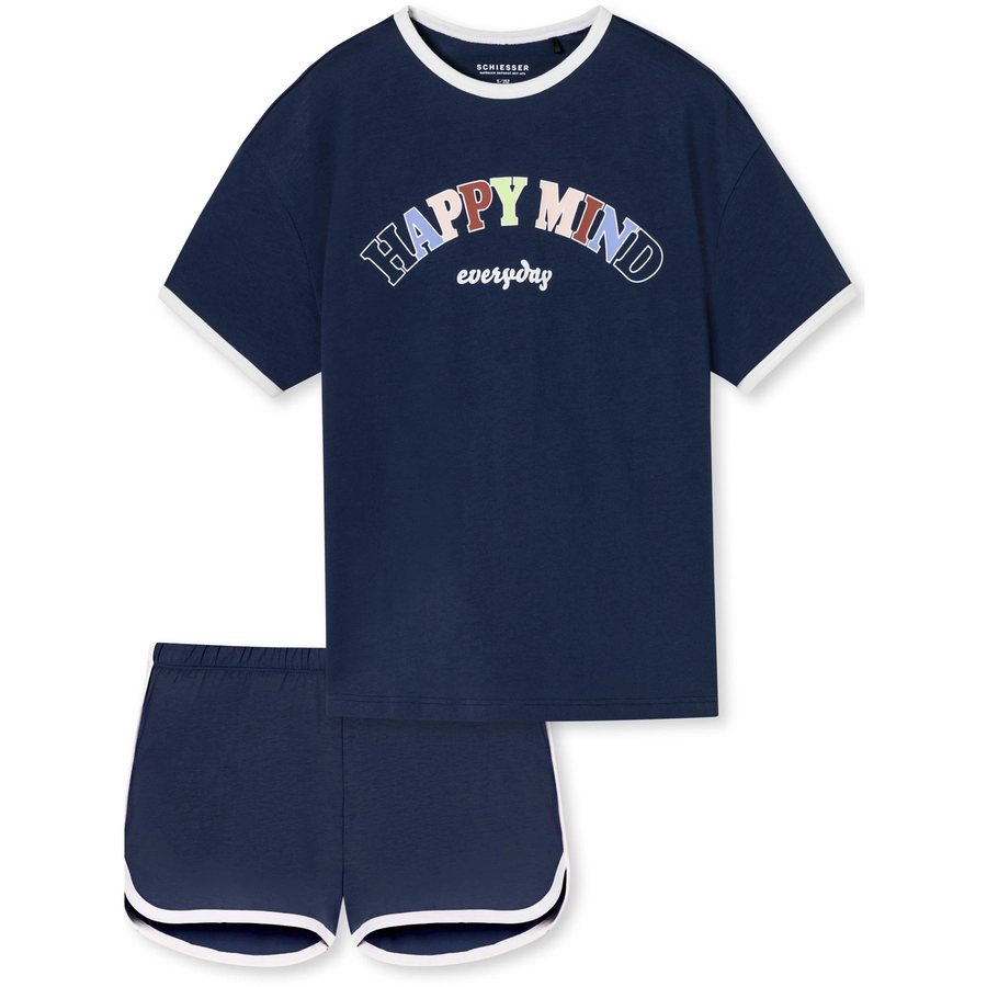 Schiesser Pyjama Organic Cotton nachtblau