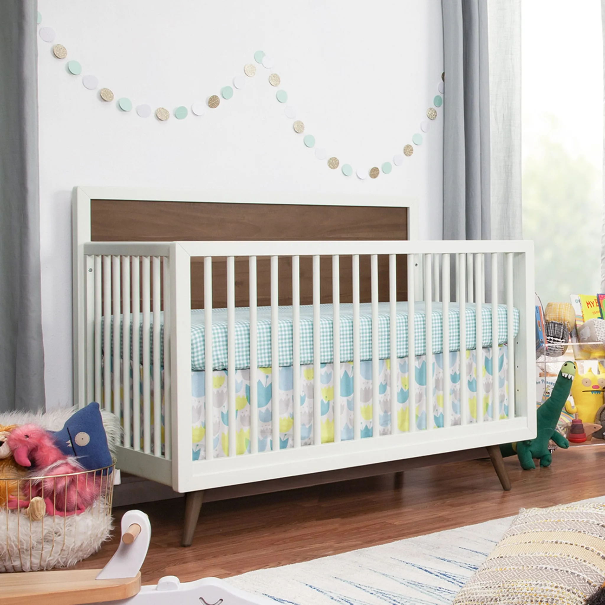 Babyletto Couchette Convertible 4 en 1 Palma - Blanc Chaud  Noyer