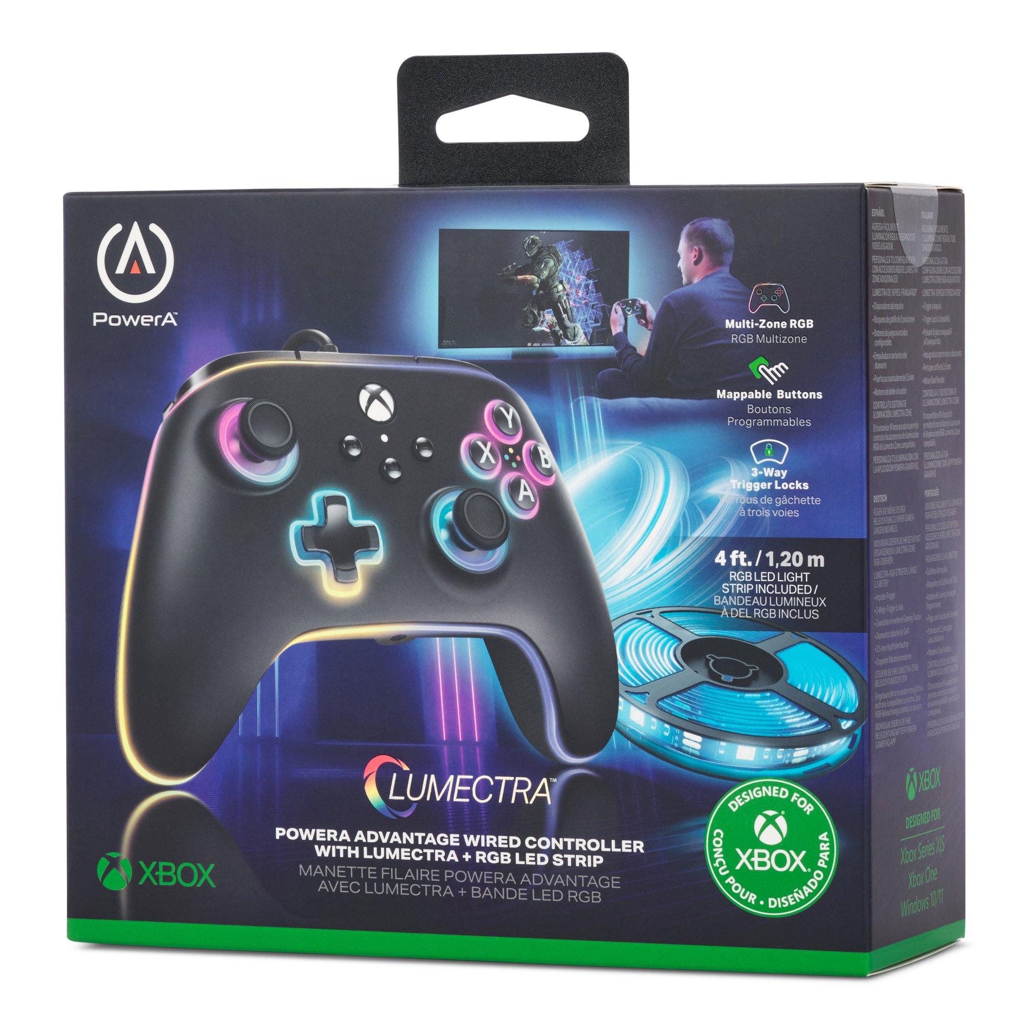 PowerA Advantage Wired Controller for Xbox Series XS with Lumectra  RGB LED Strip Black