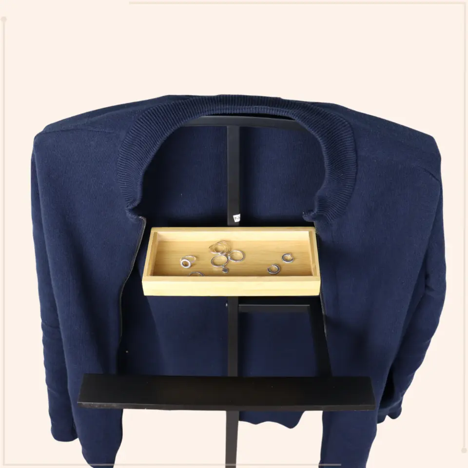 MISOU Dressboy Kledingstandaard Kledinghouder Zwart 114 cm Bamboe en metaal