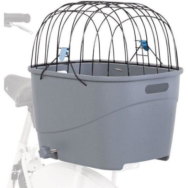 Panier pour porte-bagages en plastique et métal - 36 x 47 x 46 cm - gris - pour chien