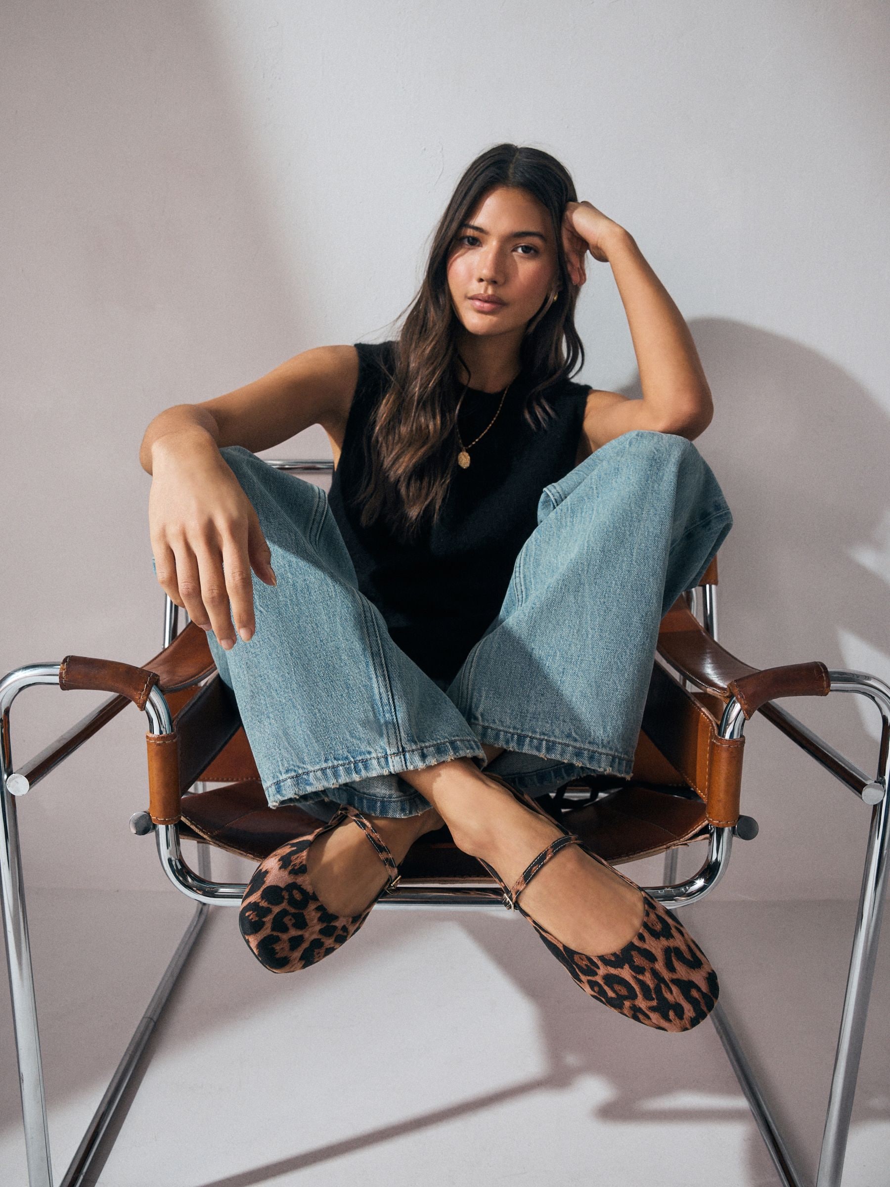 Luipaardprint - Mary Jane-schoenen met ronde neus