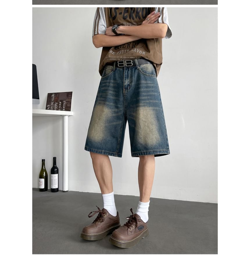 Plummie - Mid Rise Washed Denim Shorts