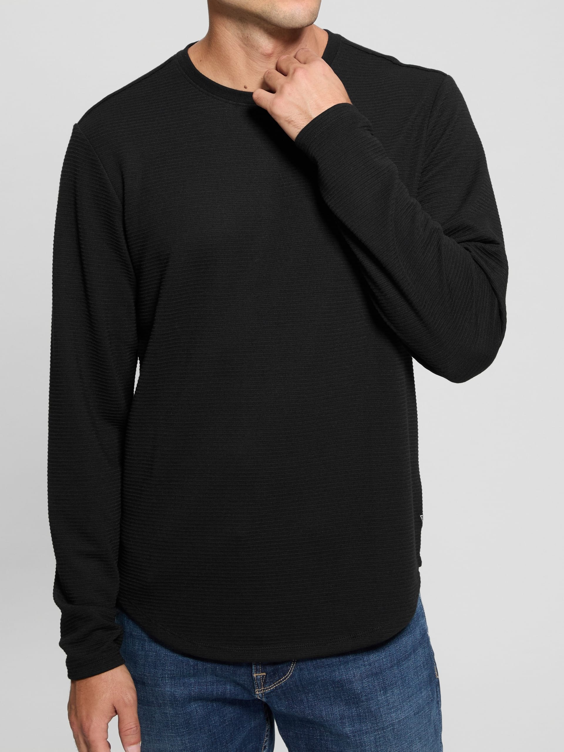 Camiseta de manga comprida texturizada