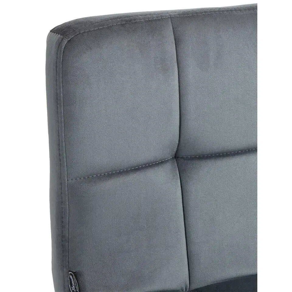 CLP Set van 2 Barkruk Peru zwart Frame - Fluweel - donkergrijs
