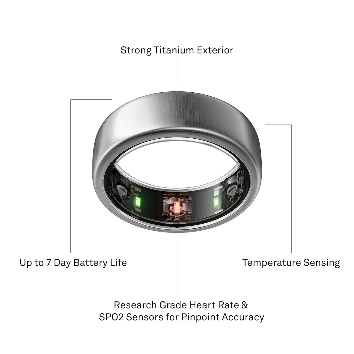 Oura-ring Gen3 Horizon smartring størrelse 10 (titan)
