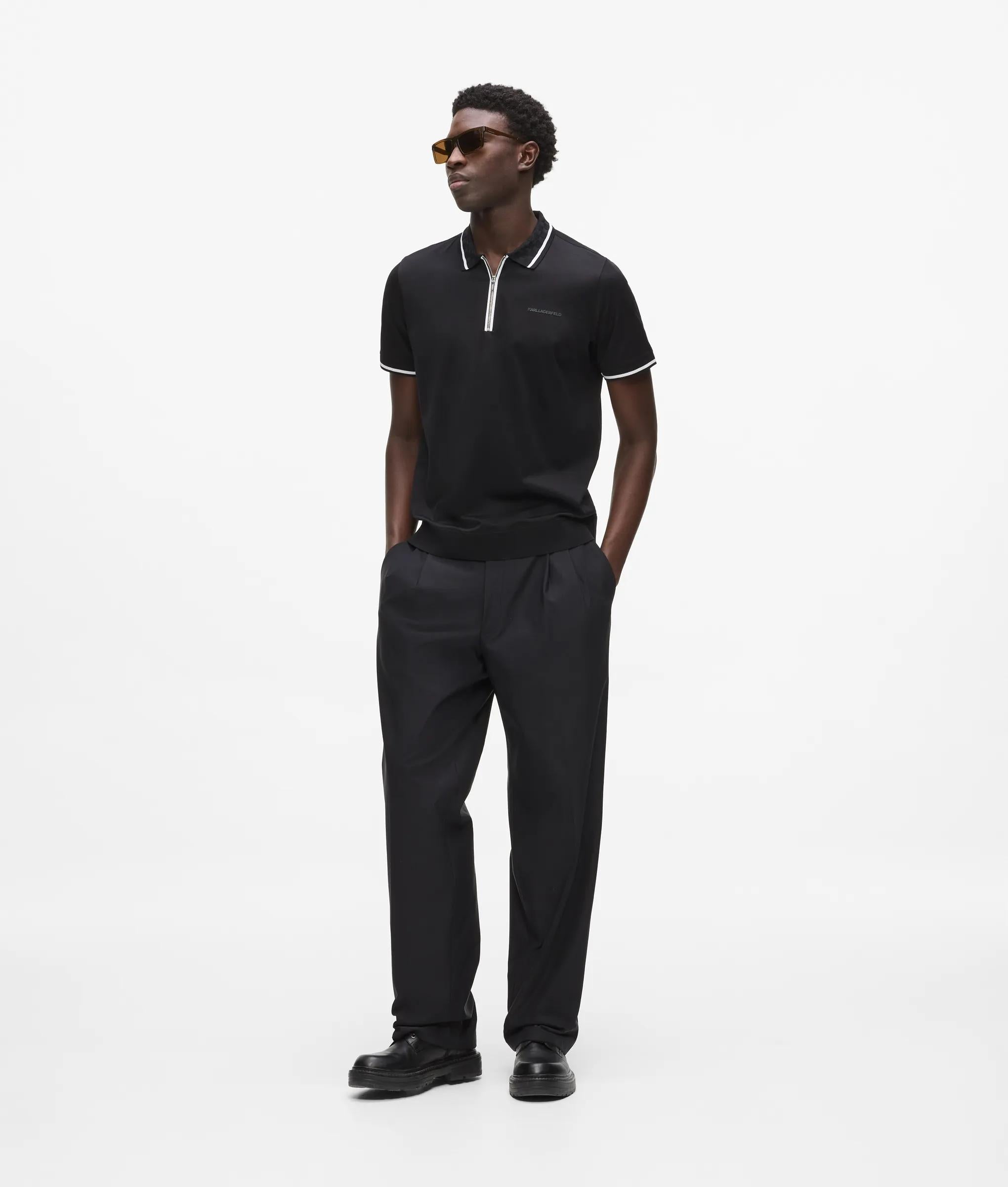 Poloshirt met contrasterende bies