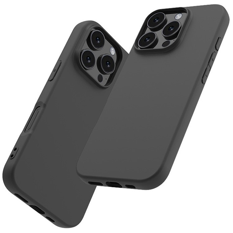 iPhone 16 Pro Max Gummi Case Hülle mit Kameraschutz - Schwarz (Matt)