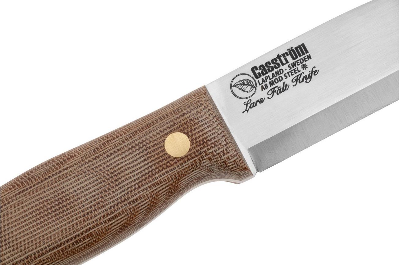 Casstrom Lars Falt Knife 11850 Natural Canvas Micarta, bushcraftmes