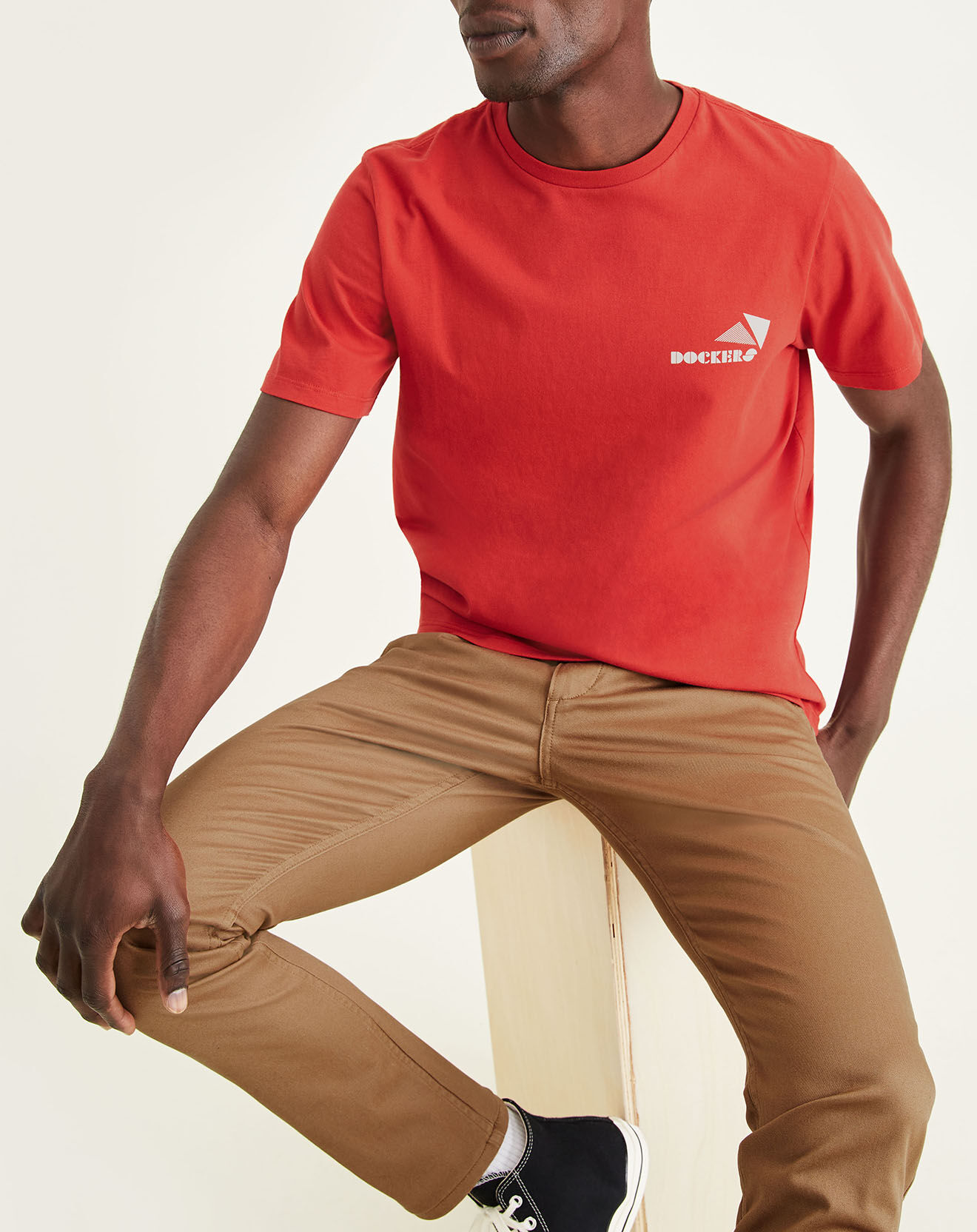 Dockers T-Shirt 100% Coton Bio Logo rouge