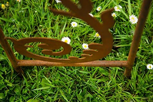 KUHEIGA Filigraner Rosenbogen in Rost B: 95cm Rankbogen aus Metall in Edelrost