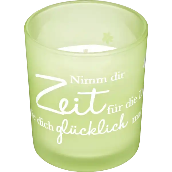 gefülltes Glas mit Druck Zeit