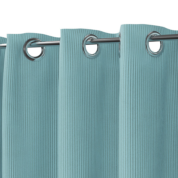 Rideau effet velours GoodHome Carrington l.135 x H.260 cm bleu