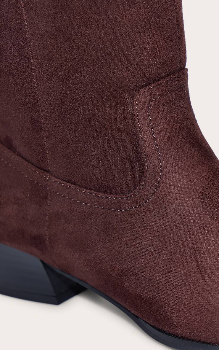 Chocolat Bottes Western Bout Rond En Synthétique