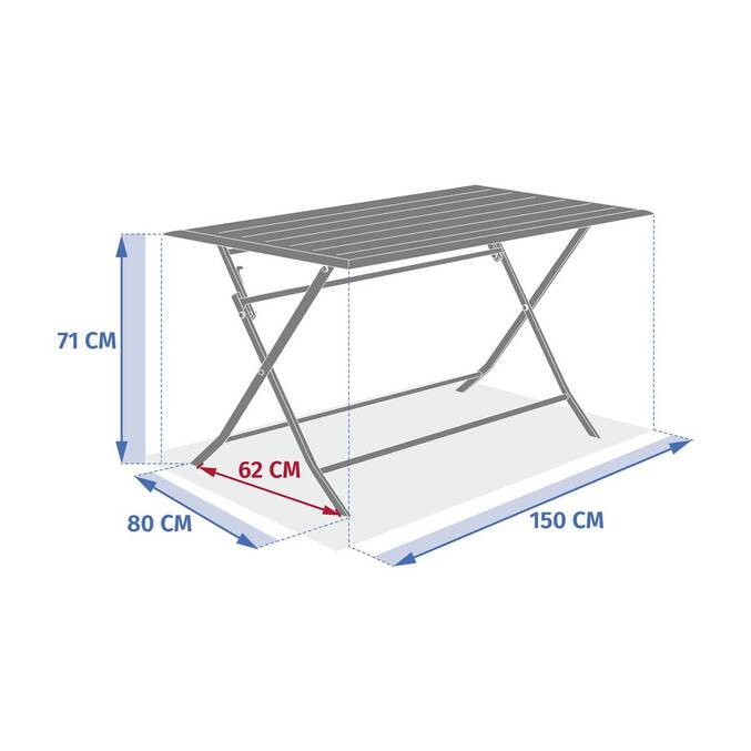 Table de jardin pliante rectangulaire AZUA Truffe / Café