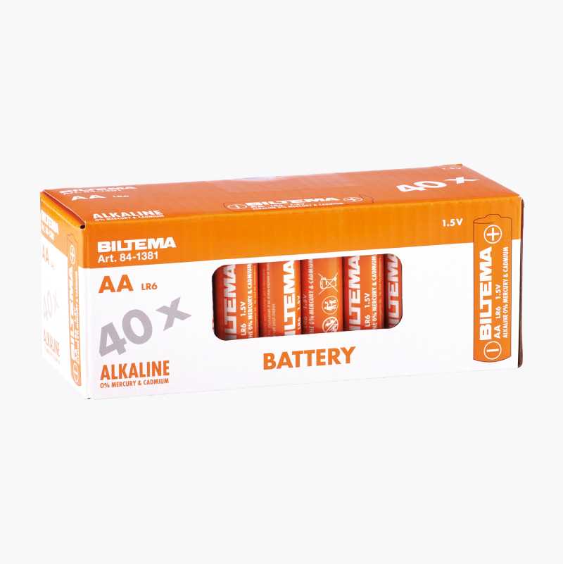 AA/LR6 Alkalisk batteri, 40-pk.