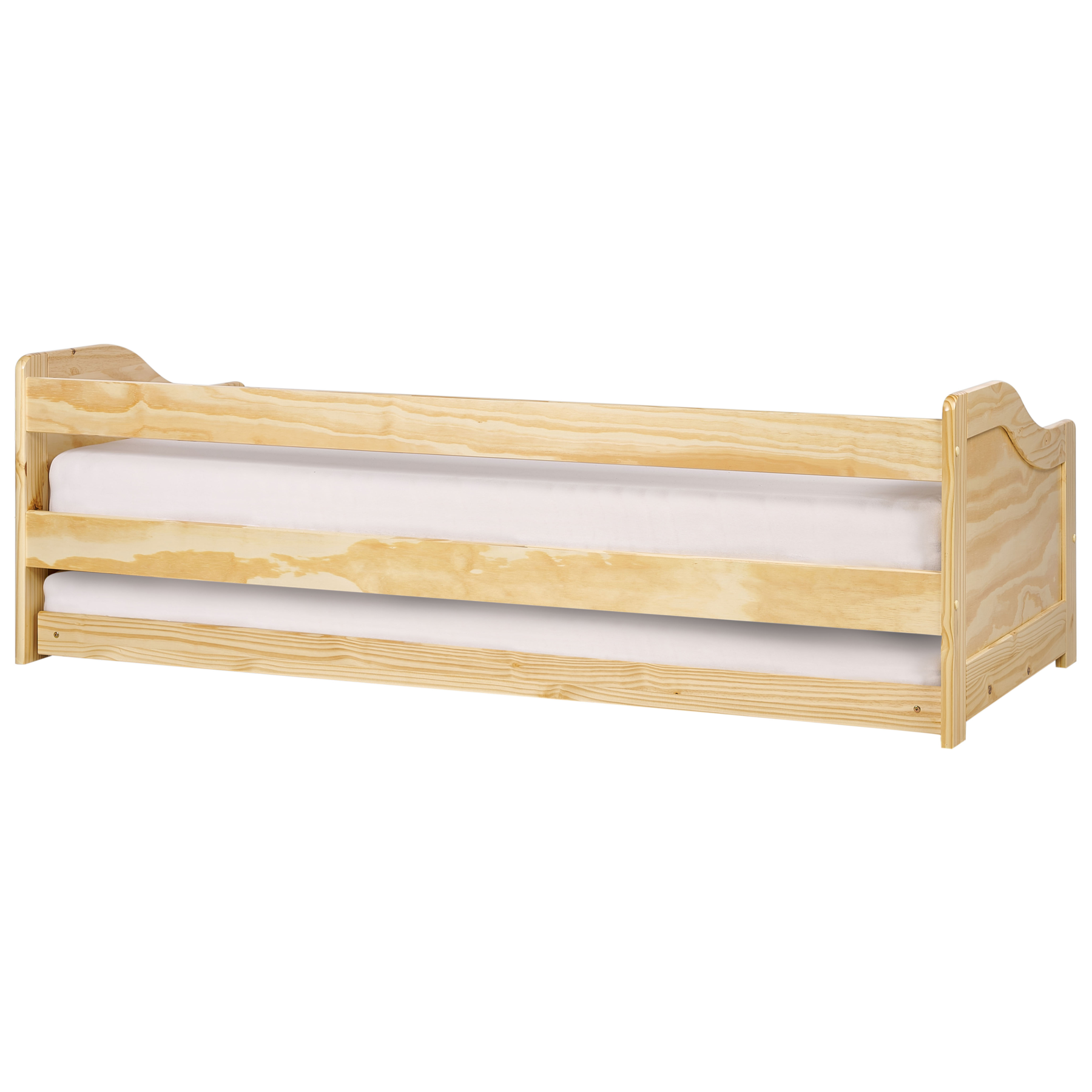 Beliani - LUNERAY - Onderschuifbed - Lichtbruin - 90 x 200 cm - Hout