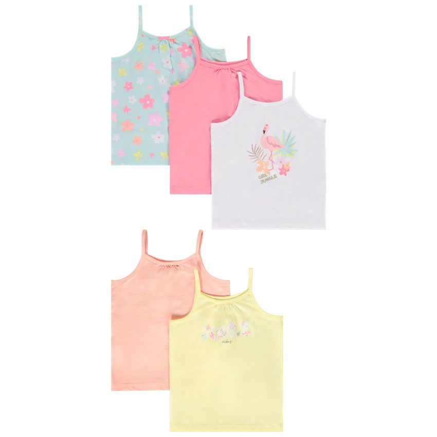 Lot de 5 débardeurs en jersey pour bébé fille - Blanc