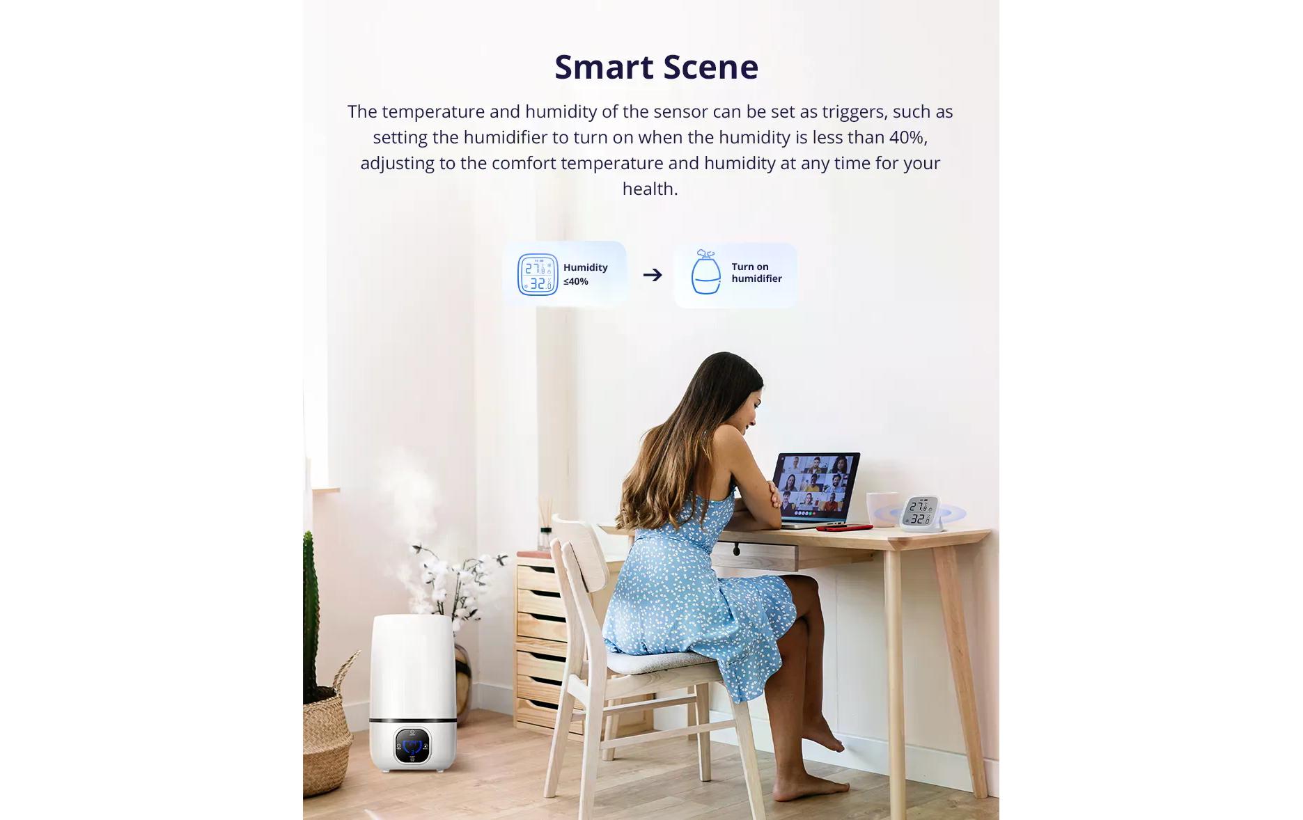 Smart Home Temperatur-/ Feuchtigkeitssensor LCD ZigBee 3.0Sensor mit LC-Display zur Erfassung von Temperatur und Luftfeuchtigkeit