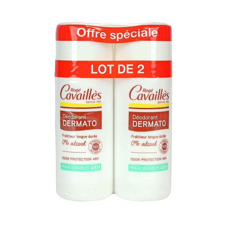 Dermato déodorant sans alcool 48 stick 2x40ml