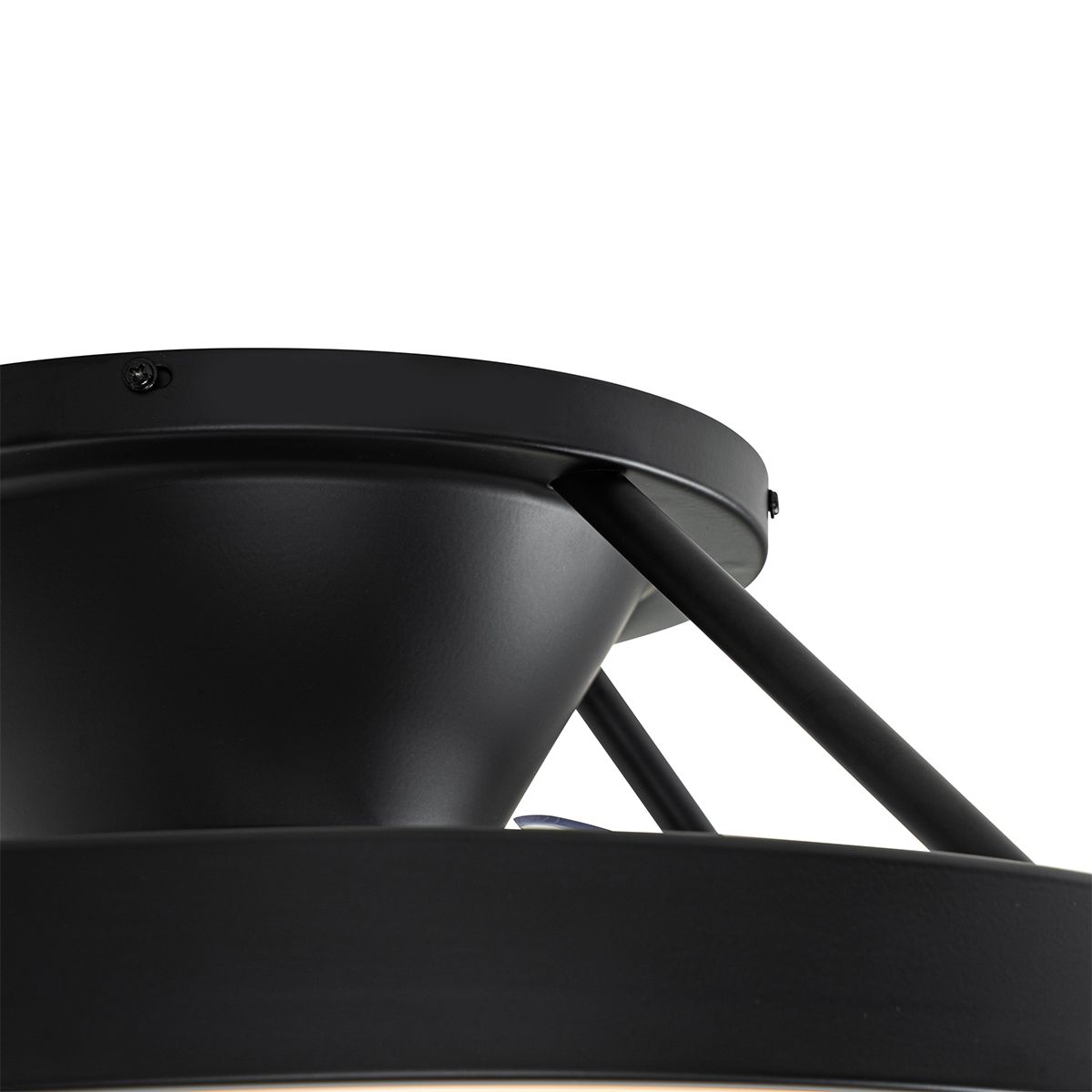 Smart plafondventilator zwart 54cm incl. LED dimbaar met afstandsbediening - Dave