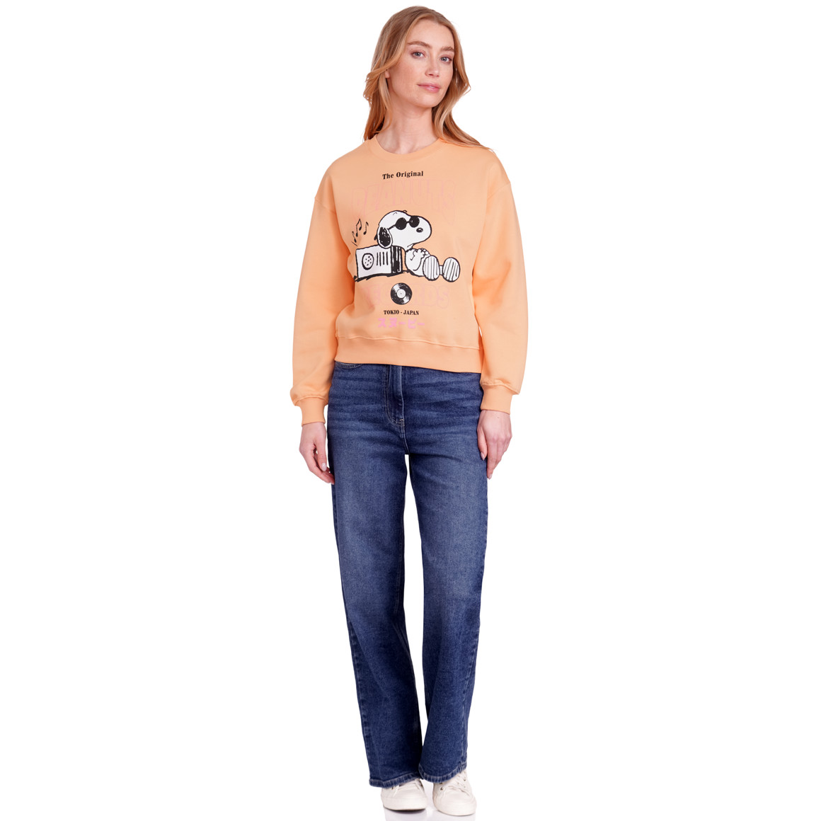 Jonas Nielsen Peanuts Sweatshirt mit Brust-Print hellorange