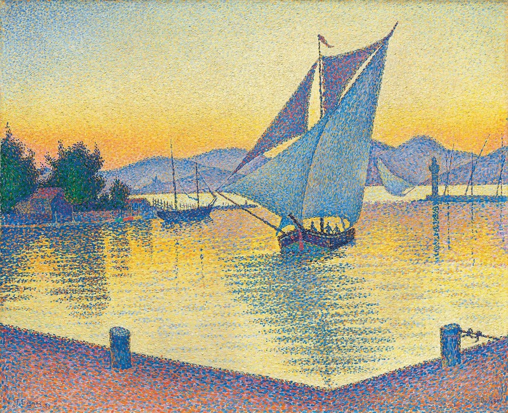Le port au soleil couchant de signac