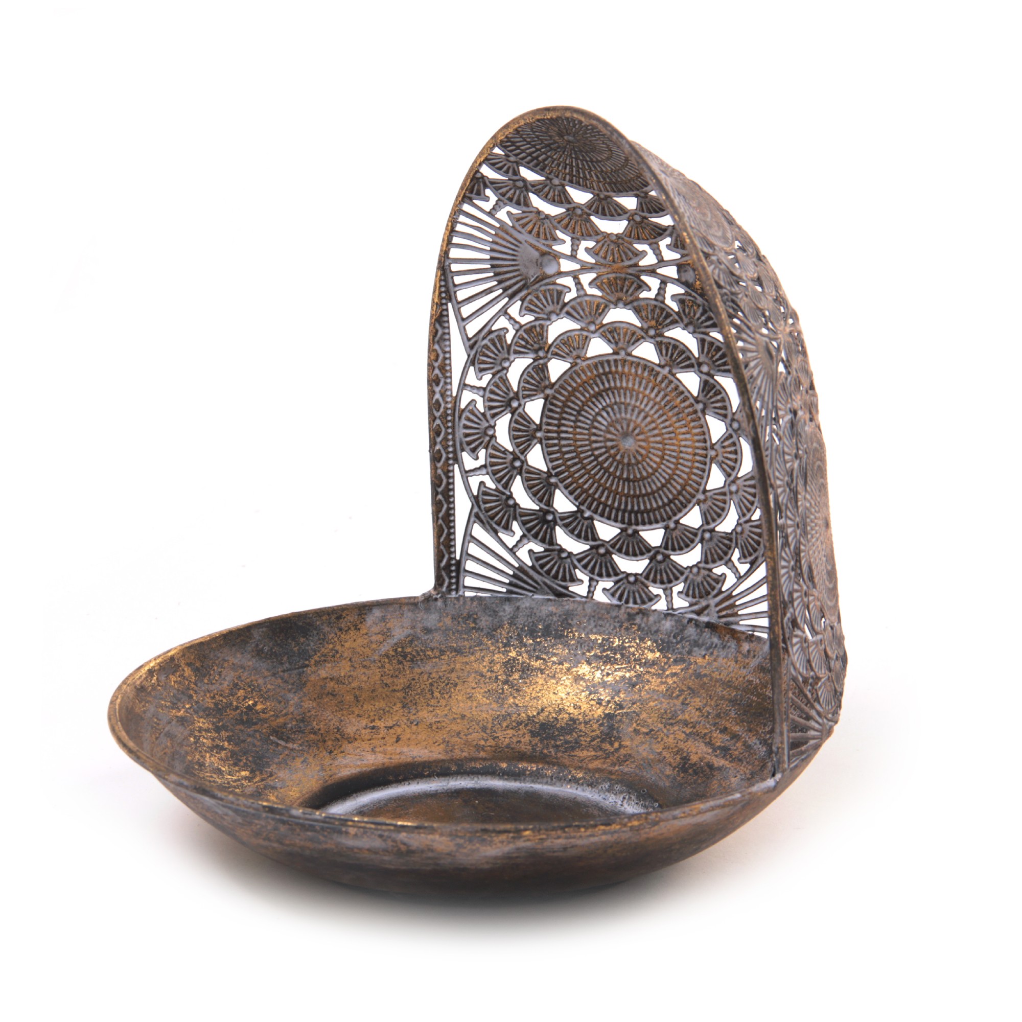 Laterne 'Cesnelle', antik gold, Ø 22 cm, H 22 cm von fischer's lagerhaus