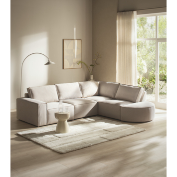 KARWEI Modulaire bank James halfrond eindstuk grof geweven beige