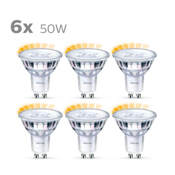 Philips LED spot GU10 50W 6 stuks warmglow dimbaar