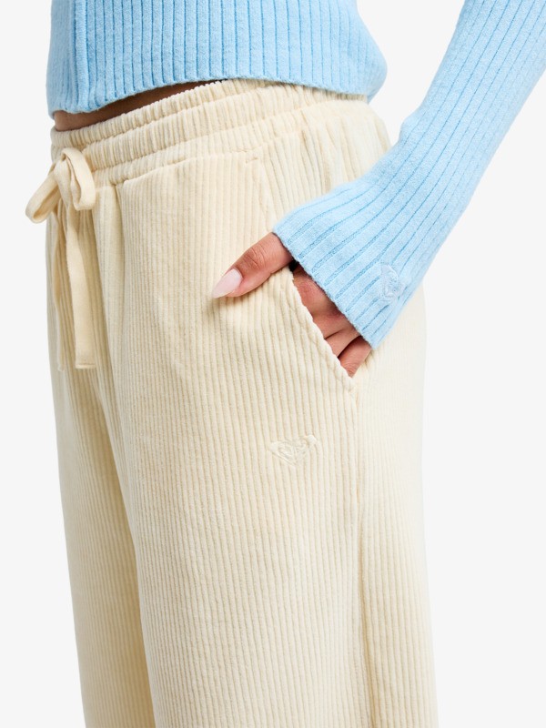 Lekeitio Knit Easy Wear/Coupe confortable - Pantalon en velours côtelé Beige Femme