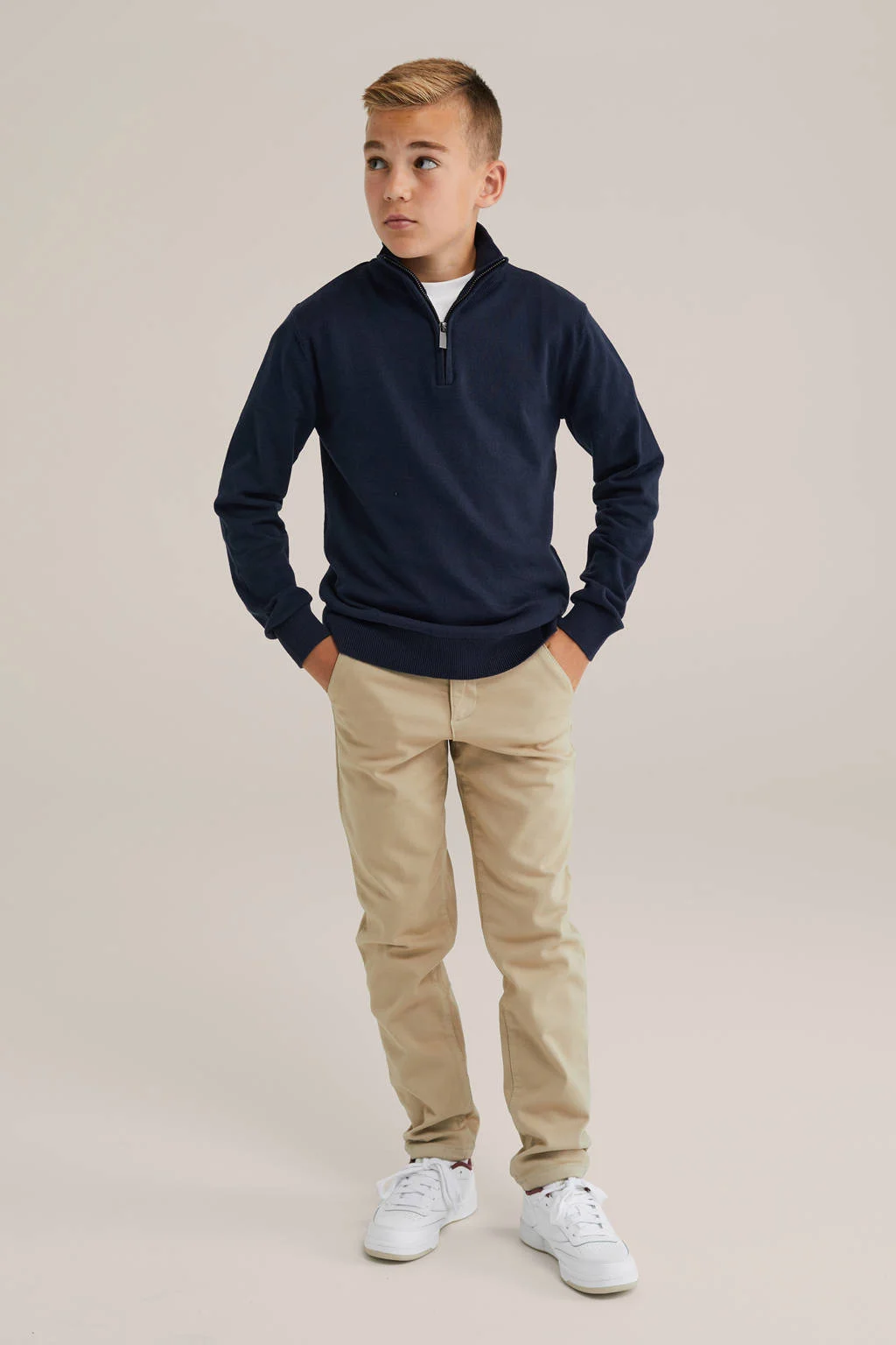 WE Fashion trui marine fijn gebreid