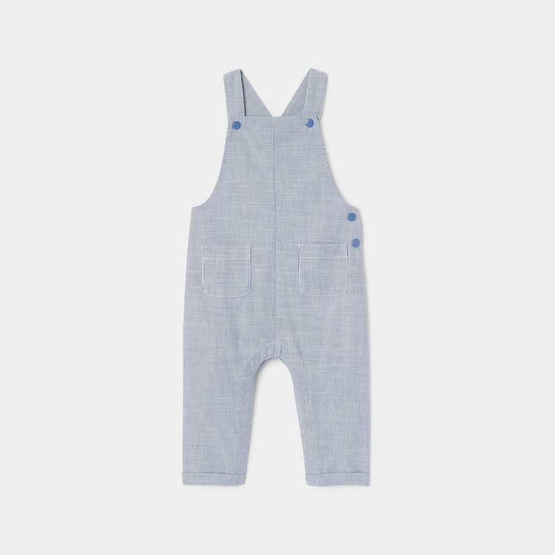 Salopette en coton bio bleue mixte Absorba