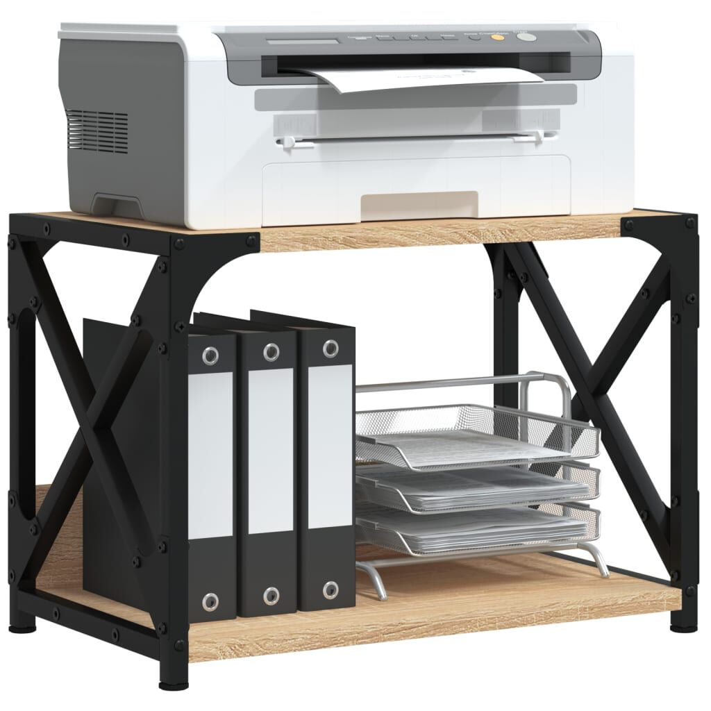 vidaXL Printerstandaard met 2 lagen Sonoma eikenhout 44x26x31,5 cm
