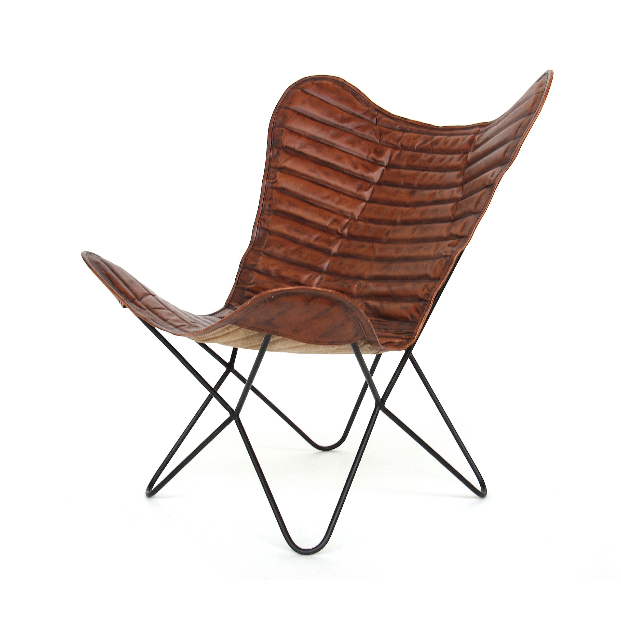 Lounger 'Steve', cognac, schwarz, T 76 cm, B 76 cm, H 90 cm von fischer's lagerhaus