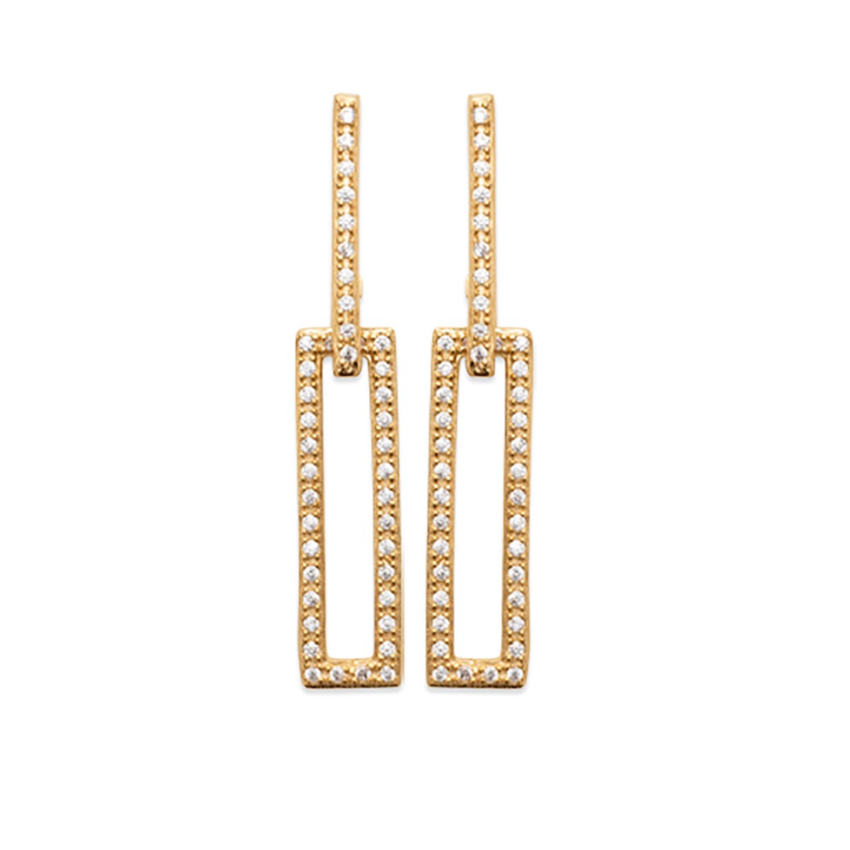 Boucles d'oreilles Brillaxis rectangulaire plaqué orOZ
