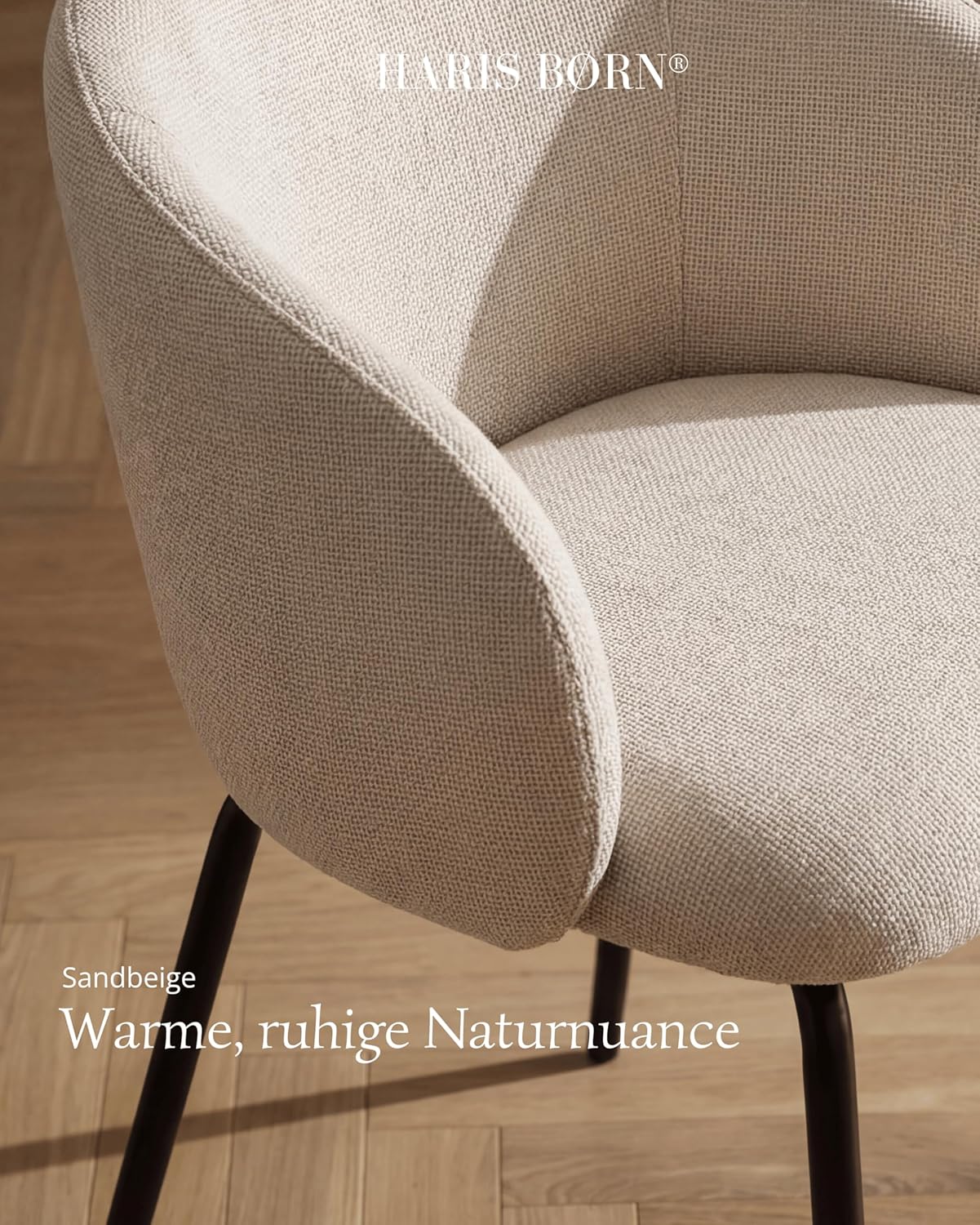 Design Dining Room Chairs (2er Set) Beige - skandinavische Esszimmerstühle in Zeitloser Form, Premium Polsterstuhl Esszimmer, moderner Dining Chair, 30 Tage risikofrei testen
