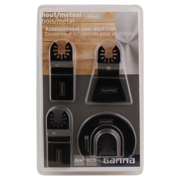 Gamma multitool accessoireset voor hout / metaal - 4-delig